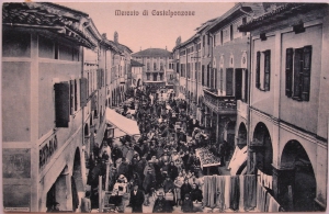 Cartolina-Vintage-PostCard-Mercato-di-Castelponzone-Viaggiata
